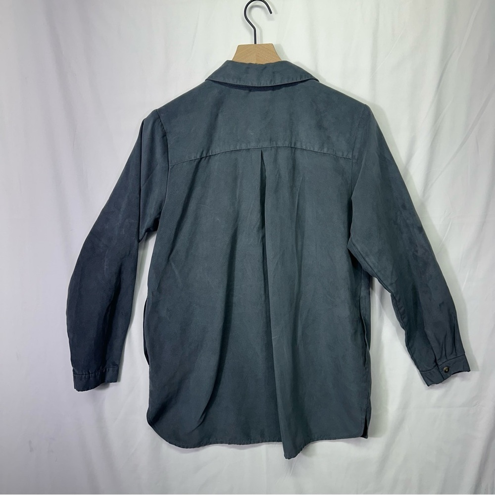 Joan Rivers Women’s Gray Button Front Long Sleeve Blouse Size S - Picture 5 of 7
